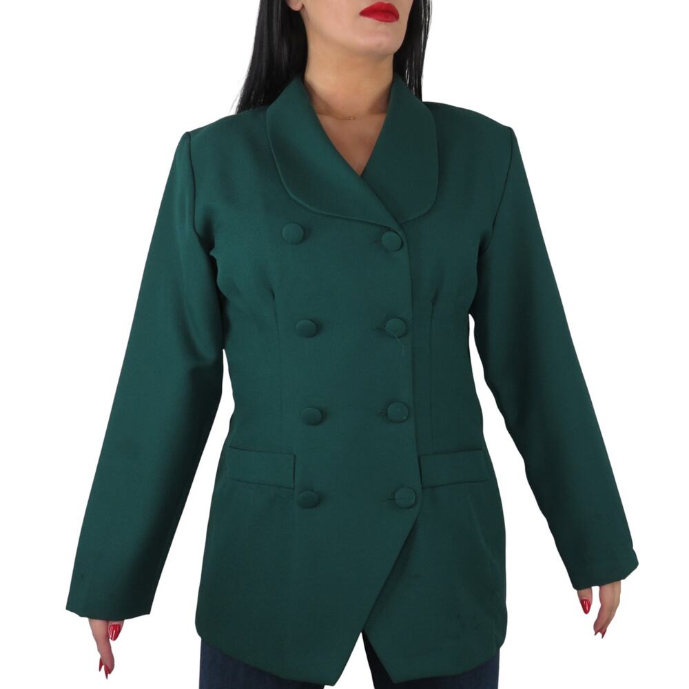1980s Jennifer James Vintage Emerald Green Blazer Jacket Size 12 Large